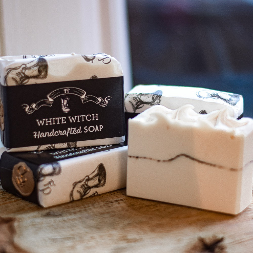 white witch handmade soap packaging