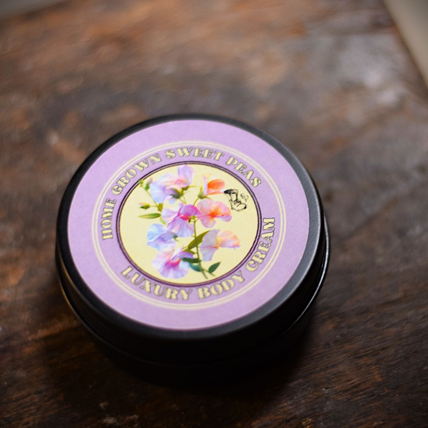 home grown sweet peas body cream tin