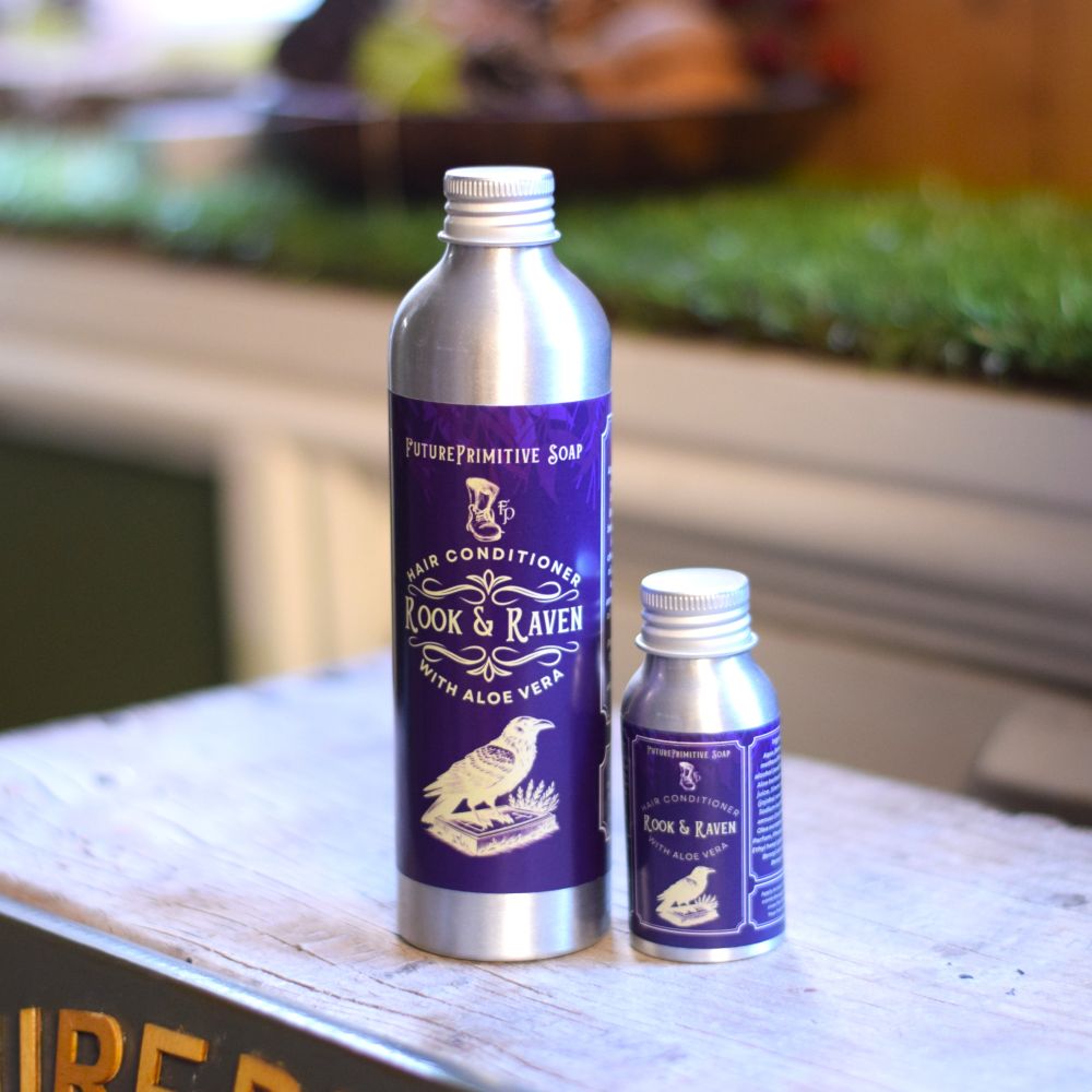 rook & raven hair conditioner in two different sizes