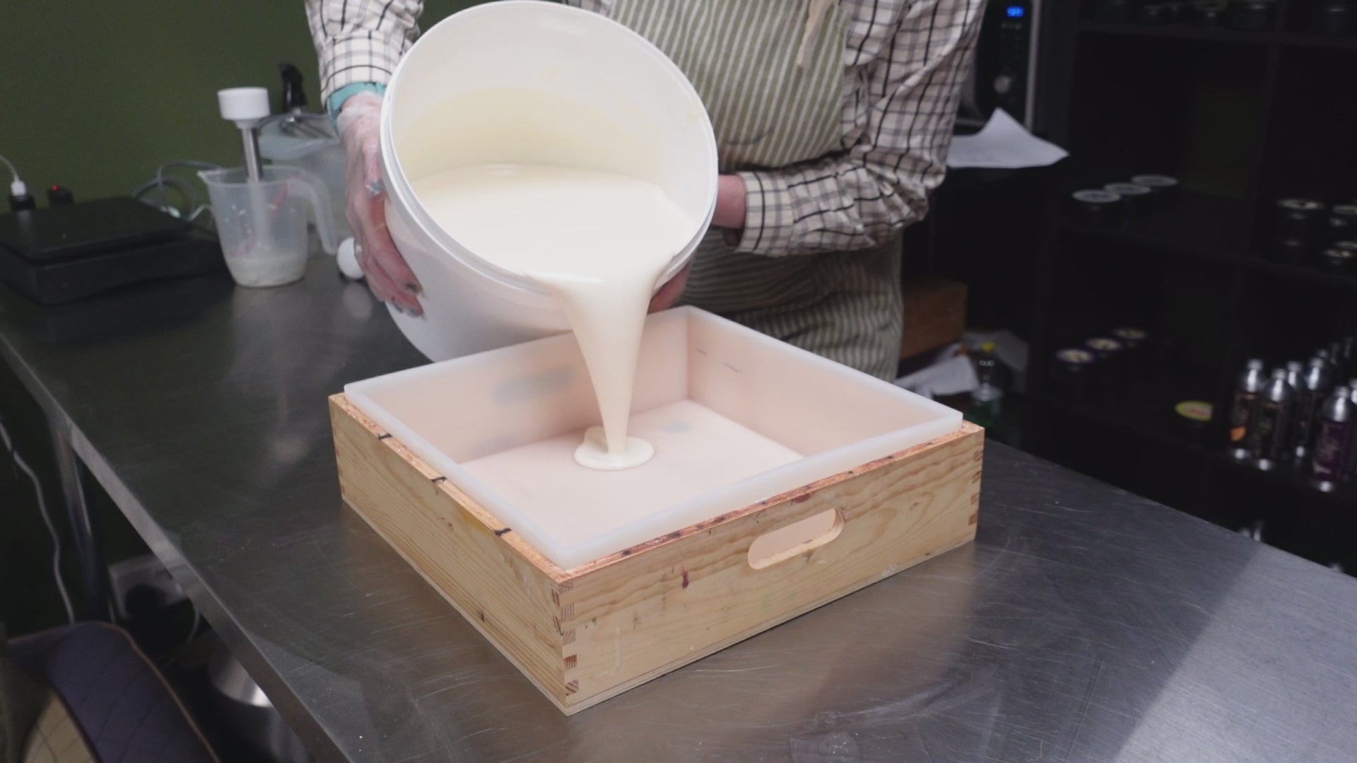 Load video: White Witch soap pour